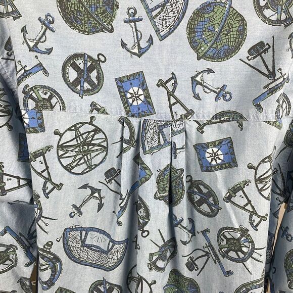 Dockers Chambray Nautical Print Button Down Shirt size S - Picture 4 of 5